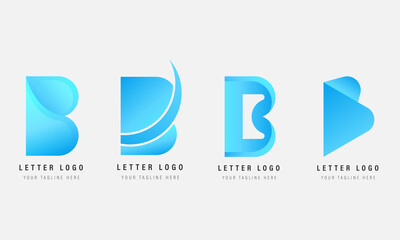 Wall Mural - Set Of Creative Letter B Logo Design Collection