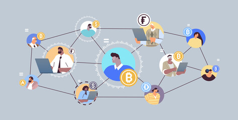 Poster - DeFi decentralized finance system cryptocurrency and blockchain technology concept horizontal