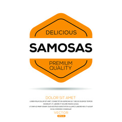 Creative (Samosas) logo, Samosas sticker, vector illustration.