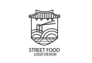 Wall Mural - street food logo premium vector