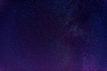 Wall Mural - Astrophotography of dark blue starry sky with many stars, nebulae and galaxies