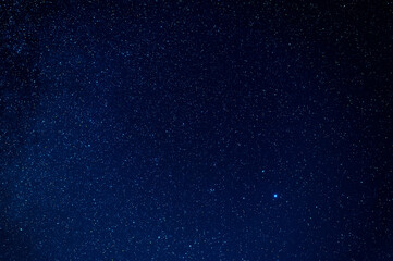 Wall Mural - Night starry sky with stars, constellations, nebulae and galaxies at night. Abstract blue background
