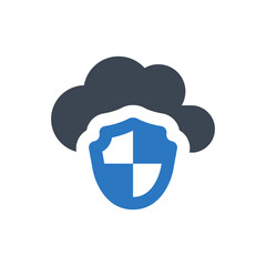 Wall Mural - Cloud protection icon