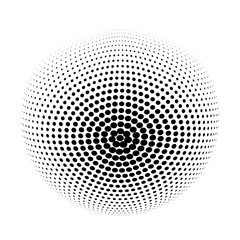 Poster - white 3d vector halftone sphere. halftone design elements. vector illustration.