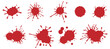 Blood Red Splatter Clipart Set
