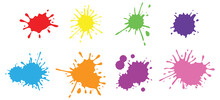Colorful Paint Splatter Clipart Set
