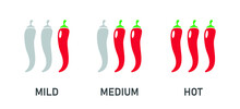 Hot Chili Peppers Scale Set. Vector Illustration