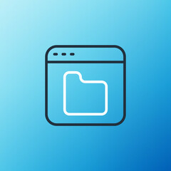 Aufkleber - Line Browser files icon isolated on blue background. Colorful outline concept. Vector
