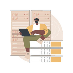Poster - management information system abstract concept vector illustration. coordination of organization, an