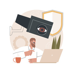 Poster - Video surveillance abstract concept vector illustration. Security system, building video surveillance solution, hidden wireless camera, install safety equipment, monitoring abstract metaphor.