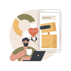 Poster - digital wellbeing abstract concept vector illustration. office wellbeing, digital health, device str