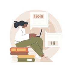 Poster - Language translation abstract concept vector illustration. Online language translator, multilingual translation app, business service, technical documents, speech to text abstract metaphor.