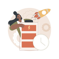 Poster - fast charging technology abstract concept vector illustration. rapid charge technology, usb fast bat