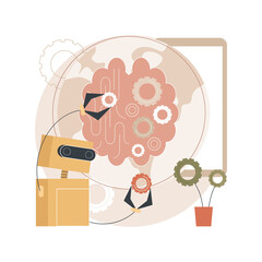 Poster - Technological singularity abstract concept vector illustration. Singularity, technological growth, post-human era, artificial intelligence evolution, uncontrollable progress abstract metaphor.