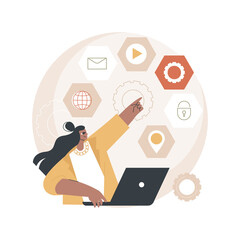 Poster - Intelligent interface abstract concept vector illustration. Interactive user interface, usability engineering, personalized experience design, artificial intelligence abstract metaphor.