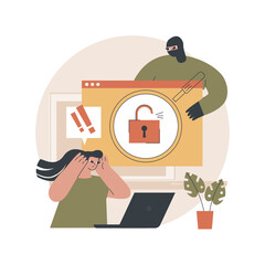 Poster - data stealing malware abstract concept vector illustration. data protection, stealing private inform
