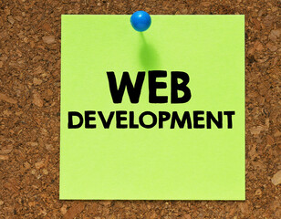 web development words written on a piece of paper