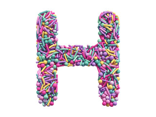 Canvas Print - Candy sprinkles font. Letter H.