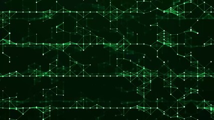 Leinwandbilder - Abstract background. Matrix code. Network or digital connection. Cyber structure. Gradient technology background. Seamless loop. 3d rendering