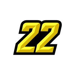 Wall Mural - Creative modern logo design racing number 22