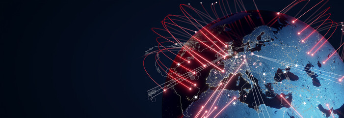 Econimical crisis concept. Spread in the world, economy is down. 3d illustration