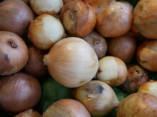 Onions For Sale On The Supermarket.