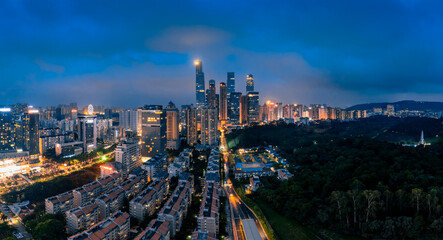 Wall Mural - Night view of urban CBD in Nanning, Guangxi, China