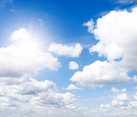 Wall Mural - Cloudscape. Blue sky and white cloud.