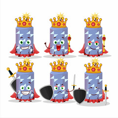 Sticker - A Charismatic King light blue firecracker cartoon character wearing a gold crown