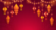 Group of paper graphic Indian lantern on Indian festive theme big banner background. The Festival of Lights.