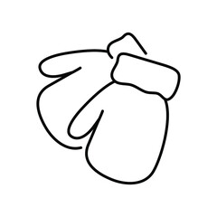 Wall Mural - mitten icon,. set of mittens icons in flat linear design. vector illustration. black icons of winter