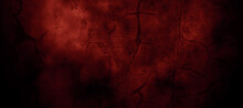 Dark Red Horror Scary Background. Dark Grunge Red Texture Concrete