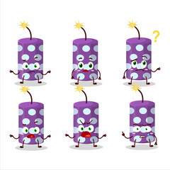 Sticker - Cartoon character of purple firecracker with what expression