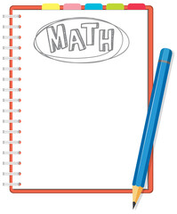 Blank math template with math tools and elements