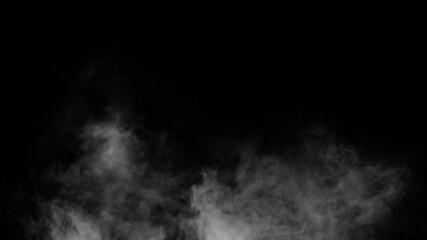 Wall Mural - white smoke or fog isolated on black background.