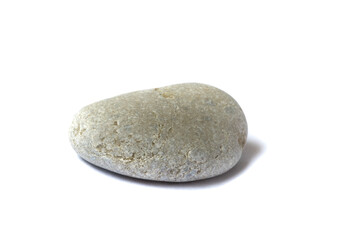 Poster - stone with shadow isolated on white background. beautiful sea pebbles
