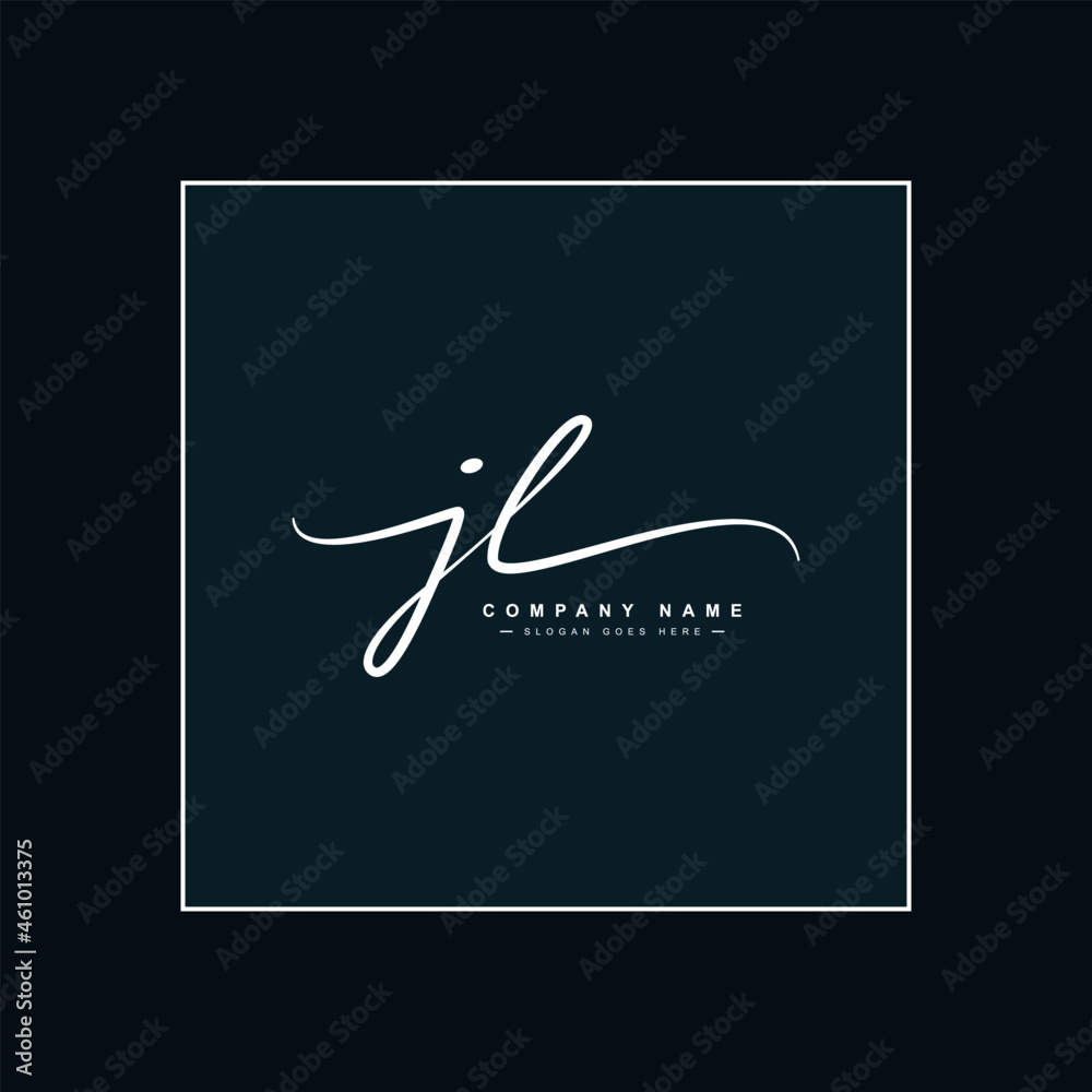 Initial Letter JL Logo - Handwritten Signature Logo Stock Vector ...