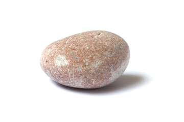 Poster - natural stone with shadow isolated on white background. sea pebbles
