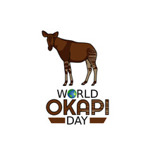 Vector Graphic Of World Okapi Day Good For World Okapi Day Celebration. Flat Design. Flyer Design.flat Illustration.