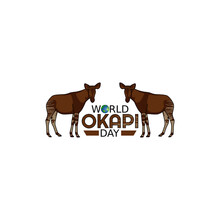 Vector Graphic Of World Okapi Day Good For World Okapi Day Celebration. Flat Design. Flyer Design.flat Illustration.