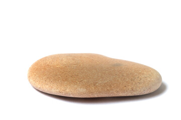 Poster - stone with shadow isolated on white background. beautiful sea pebbles