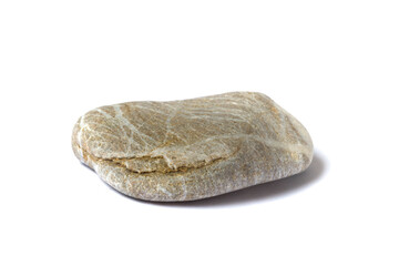 Poster - natural stone with shadow isolated on white background. sea pebbles