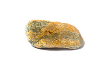 Poster - yellow sea stone with shadow isolated on white background