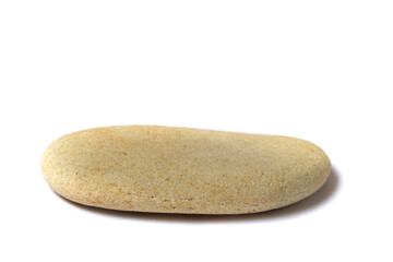 Poster - natural stone with shadow isolated on white background. sea pebbles