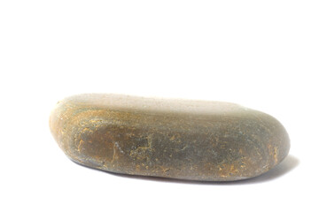 Poster - stone with shadow isolated on white background. beautiful sea pebbles
