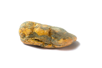 Poster - natural stone with shadow isolated on white background. sea pebbles