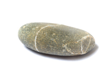 Poster - natural stone with shadow isolated on white background. sea pebbles