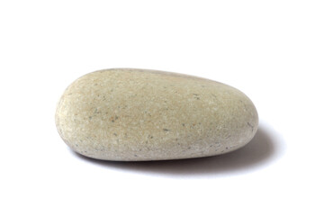 Poster - natural stone with shadow isolated on white background. sea pebbles