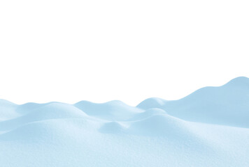 Wall Mural - Snowfall season.Snowy Christmas Background. A large beautiful pile of snowdrift isolated on white. A big fresh snow drift.Frosty white winter scene.