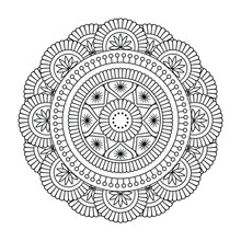Vector Mandala Design. Abstract Pattern Isolated On White Background. Illustration For Cards, Coloring Pages